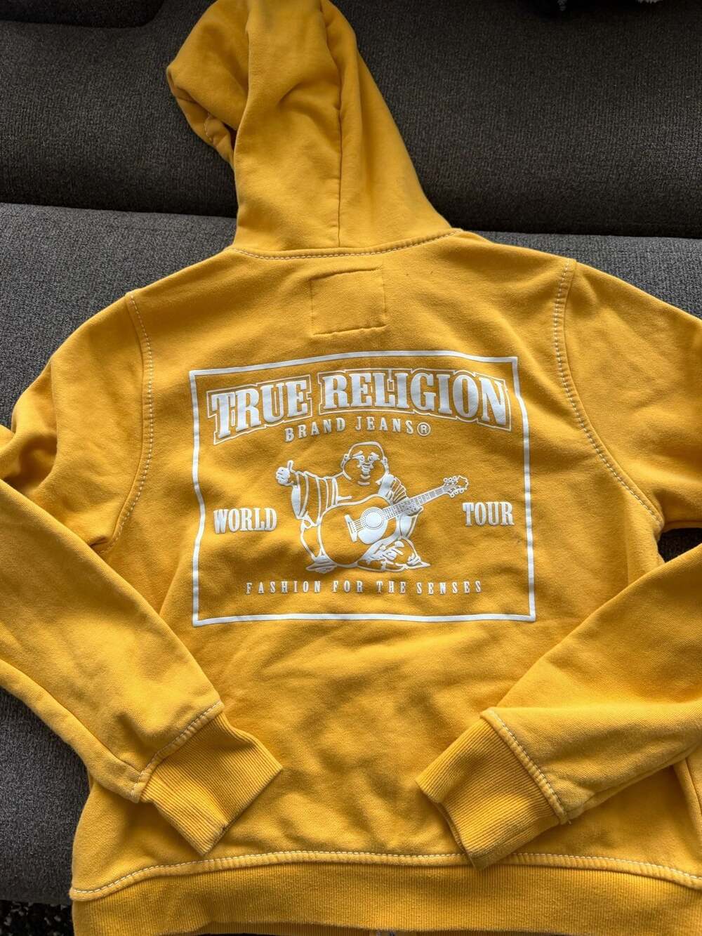 True Religion World Tour Buddha Graphic Zip-Up Hoodie XL